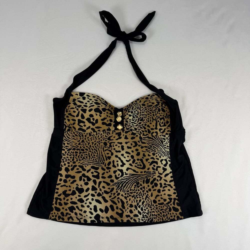Catalina Halter Tankini Top Size M 34/36 B/C Animal Print